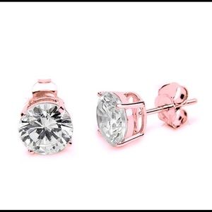 Rose Gold Plated Round CZ Studs Casting